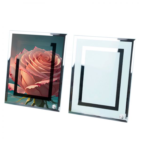 Cuadro Para Foto Sublimacion Vidrio Doble Borde Espejo 8"