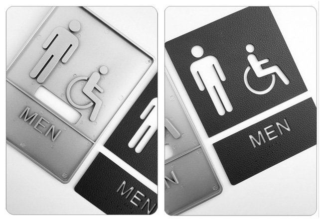 Male / Disabled, Toilet, Restroom Signs With Braille