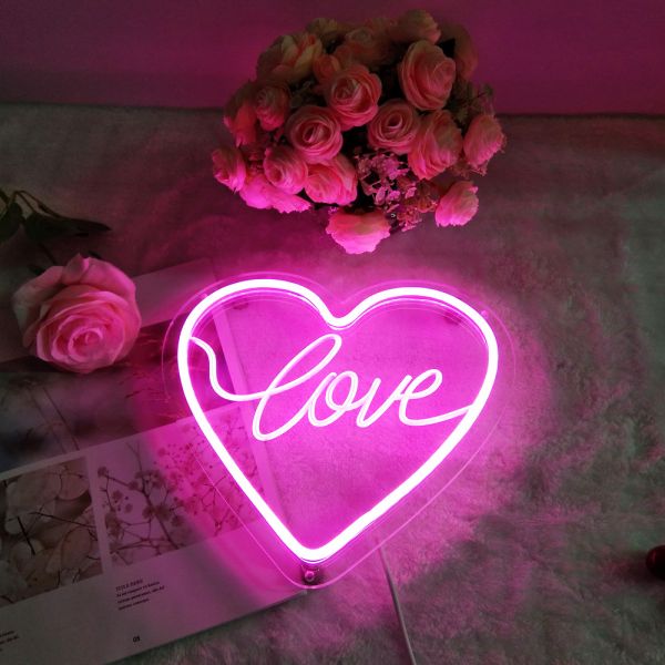 CALCA LED Heart shape love Neon Sign, Size- 25 X 24 cm
