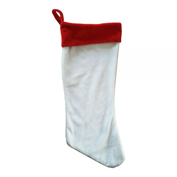 Estilo Blanco de Sublimación Calcetines de Navidad Suaves de decoración de felpa