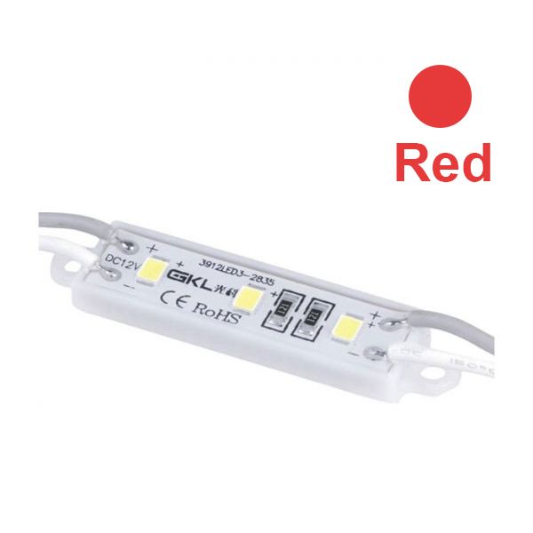 Modulo LED a Prueba de Agua SMD 2835 12VDC 0.6W 39x12x4mm,rojo