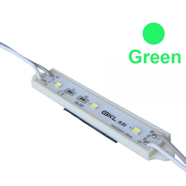 Modulo LED a Prueba de Agua SMD 2835 (3 LEDs, 0.72W, L80 x W15 x H5mm),verde