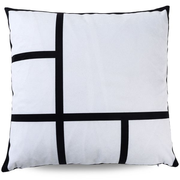 15.75" x 15.75" Sublimation Short Plush 6 Photo Panel Pillow Covers Double Side 10pcs