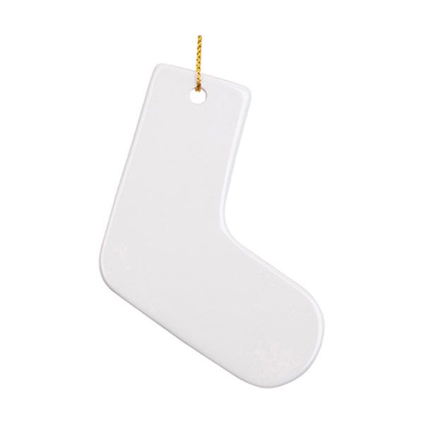 3" Stocking Ceramic Ornament
