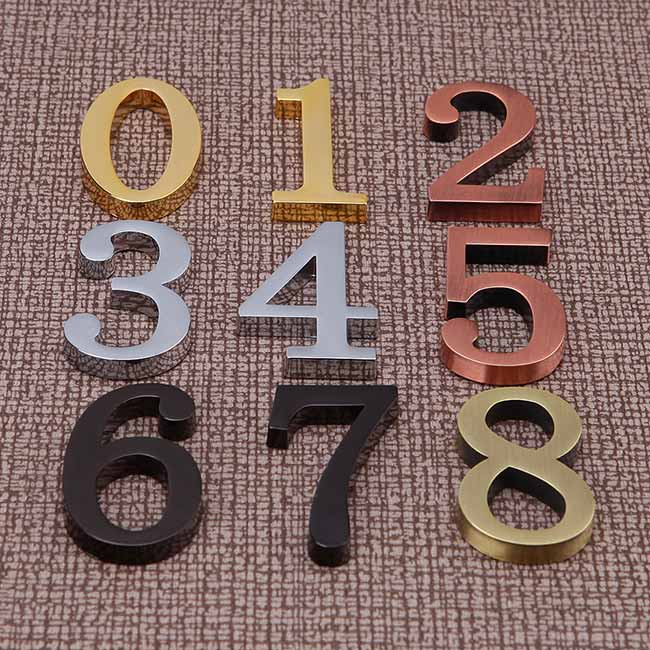 High Quality Mini Metal Numbers with Self-stick for Address Plaque (Item Height: 5cm)
