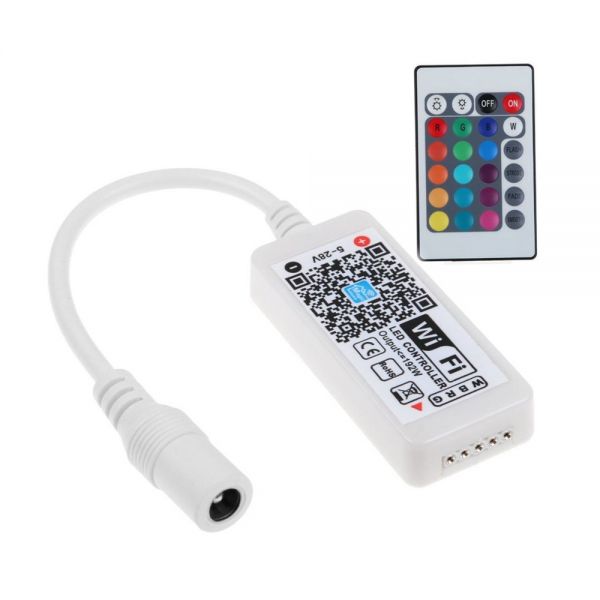 Mini Wifi LED RGB/RGBW Controller DC5-28V for 5050/3528 Strip Light Phone IOS/Android App