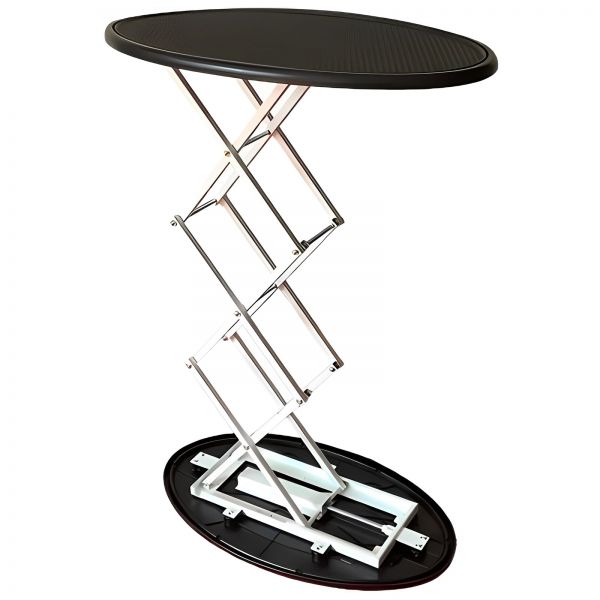 QOMOLANGMA Plastic Oval Trade Show Display Counter Foldable Tension Up Promoting Counter(Graphic Only)