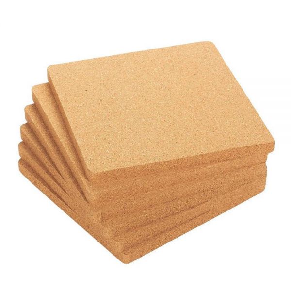 12pcs 3.9"Square Cork Coasters for Cold Drinks Wine Glasses Plants Cups & Mugs