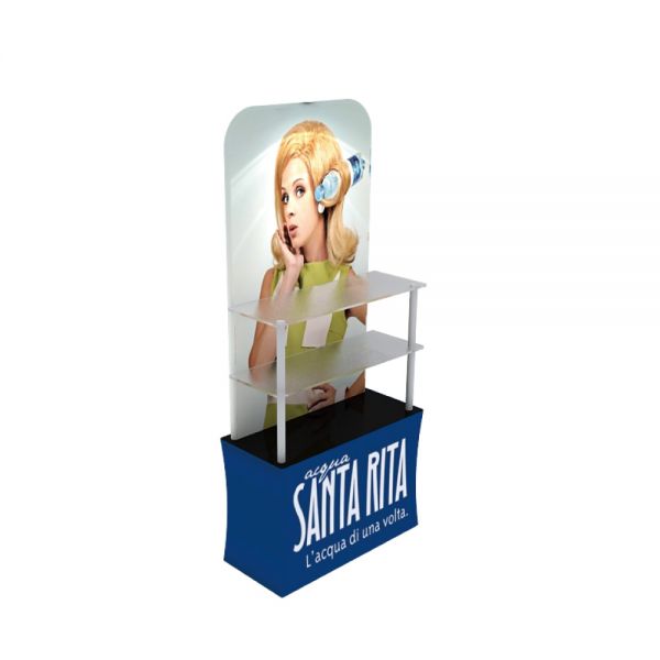 78" Height Back Wall Display Rack with Custom Prnting Dye-Sublimation Graphic and Acrylic Layer Board