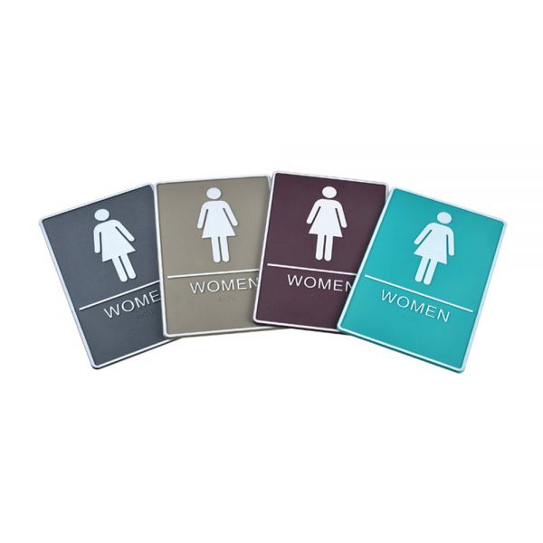 ป้ายห้องผู้หญิง พร้อมอักษรเบรลล์ , วัสดุ ABS---Female, Toilet, Restroom Signs With Braille, ABS New Material