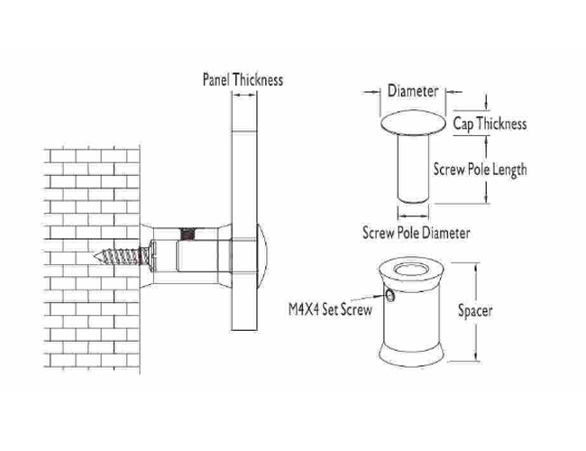 Lateral Lock Standoffs Sign Fixing Hardware