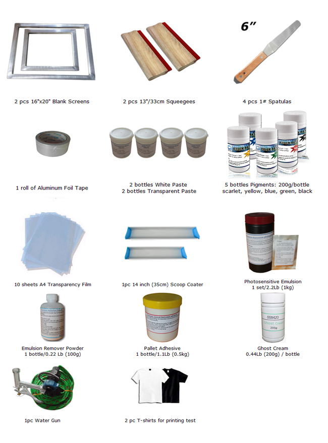 Sale 1-1 Color Screen Printing Kit DIY Silk Screen Print Supply Kit Budget Price